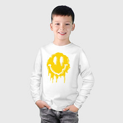 Лонгслив хлопковый детский Dripping smile, цвет: белый — фото 2