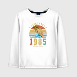Лонгслив хлопковый детский Винтаж 1985, цвет: белый