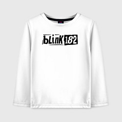 Лонгслив хлопковый детский Blink 182 трафарет черный, цвет: белый