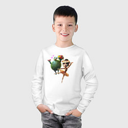 Лонгслив хлопковый детский Ballerina Cappuccina - Glorbo Fruttodrillo, цвет: белый — фото 2