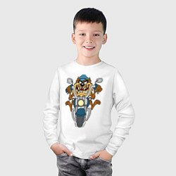 Лонгслив хлопковый детский Biker Taz, цвет: белый — фото 2