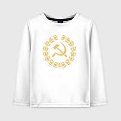 Лонгслив хлопковый детский Стиль серпа и молота, цвет: белый