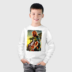 Лонгслив хлопковый детский Max Payne, цвет: белый — фото 2