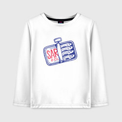 Лонгслив хлопковый детский Сардины, цвет: белый