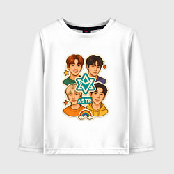 Лонгслив хлопковый детский Astro в виде стикеров, цвет: белый