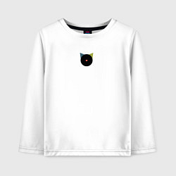 Детский лонгслив Кот черный с носом сердечком - минимализм