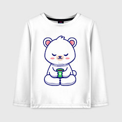 Детский лонгслив Мишка на кофейном релаксе