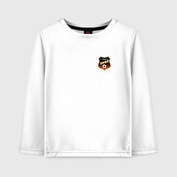 Лонгслив хлопковый детский ФК Урал - маленький логотип, цвет: белый