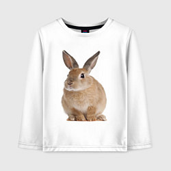 Лонгслив хлопковый детский Бежевый кролик, цвет: белый