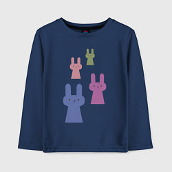 Лонгслив хлопковый детский Минимализм нашествие зайцев ы кроликов, цвет: тёмно-синий