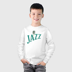 Лонгслив хлопковый детский Jazz microphone, цвет: белый — фото 2