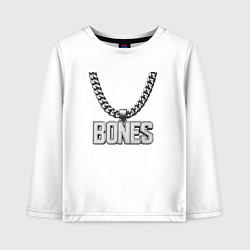 Лонгслив хлопковый детский Цепь Bones, цвет: белый
