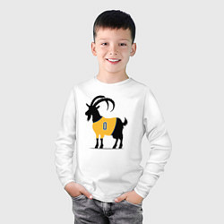 Лонгслив хлопковый детский Haliburton goat, цвет: белый — фото 2