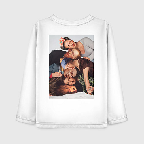 Детский лонгслив Друзья художники how you doin / Белый – фото 2