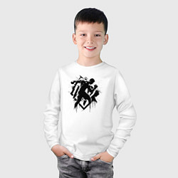 Лонгслив хлопковый детский Миксфайт боец граффитт, цвет: белый — фото 2