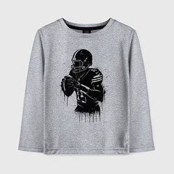 Лонгслив хлопковый детский Американский футболист черной краской, цвет: меланж
