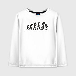 Лонгслив хлопковый детский Велоэволюция, цвет: белый