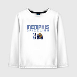 Лонгслив хлопковый детский Memphis Grizzlies - basketball NBA, цвет: белый