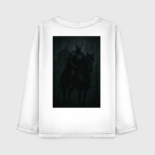 Детский лонгслив Рыцарь тьмы - dark fantasy / Белый – фото 2