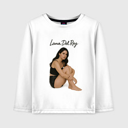 Детский лонгслив Lana Del Rey сидит обнимая колени