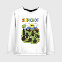 Лонгслив хлопковый детский Slipknot мультяшный стиль, цвет: белый