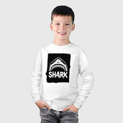 Лонгслив хлопковый детский Акула с открытой пастью, цвет: белый — фото 2