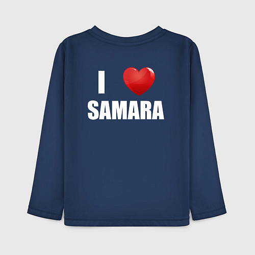 Детский лонгслив Я люблю Самару / Тёмно-синий – фото 2