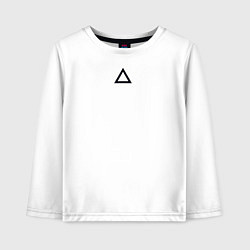 Лонгслив хлопковый детский Игра в кальмара работник треугольник белая, цвет: белый