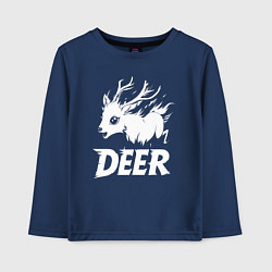 Лонгслив хлопковый детский Олень в агонии, цвет: тёмно-синий