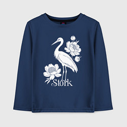 Детский лонгслив Аист с цветами