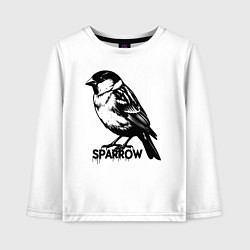 Детский лонгслив Графический воробей