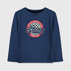 Лонгслив хлопковый детский Vintage motorcycles, цвет: тёмно-синий