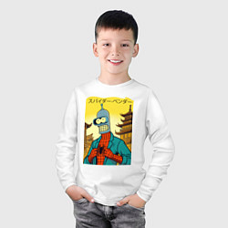 Лонгслив хлопковый детский Spider Bender -Japanese style, цвет: белый — фото 2