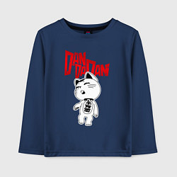 Лонгслив хлопковый детский Дандадан - манеки неко, цвет: тёмно-синий