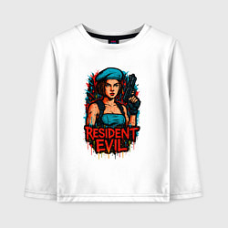 Лонгслив хлопковый детский Resident Evil Джилл Валентайн, цвет: белый
