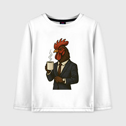 Детский лонгслив Петух бизнесмен