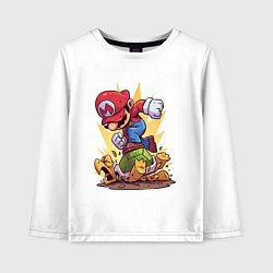 Лонгслив хлопковый детский Марио, цвет: белый
