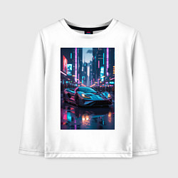 Детский лонгслив Вечерняя поедка по городу