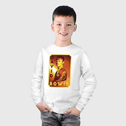 Лонгслив хлопковый детский Портрет - Дэвид Боуи, цвет: белый — фото 2