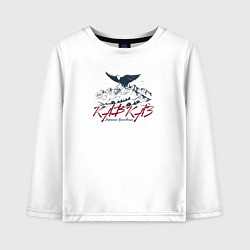 Лонгслив хлопковый детский Кавказ Вершины вдохновения, цвет: белый