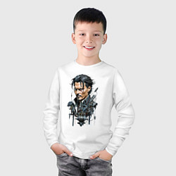 Лонгслив хлопковый детский Cyborg Johnny Depp, цвет: белый — фото 2