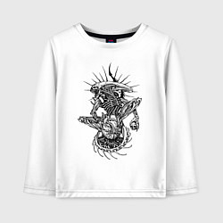 Лонгслив хлопковый детский Чужой и лицехват, цвет: белый