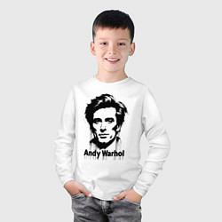 Лонгслив хлопковый детский Молодой Энди Уорхол, цвет: белый — фото 2