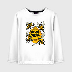 Лонгслив хлопковый детский Wu-tang clan пчелки, цвет: белый