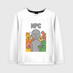 Лонгслив хлопковый детский NPC, цвет: белый