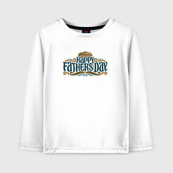 Лонгслив хлопковый детский Happy fathers day, цвет: белый