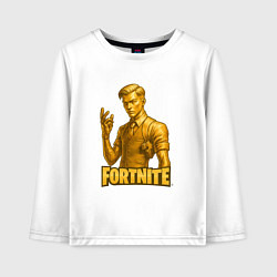 Лонгслив хлопковый детский Золотой Мидас Fortnite, цвет: белый