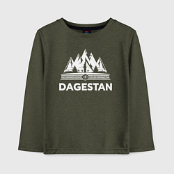 Лонгслив хлопковый детский Дагестанские горы с узорами, цвет: меланж-хаки