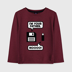 Лонгслив хлопковый детский Я твой отец, цвет: меланж-бордовый