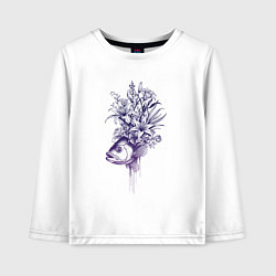 Детский лонгслив Рыба с цветами